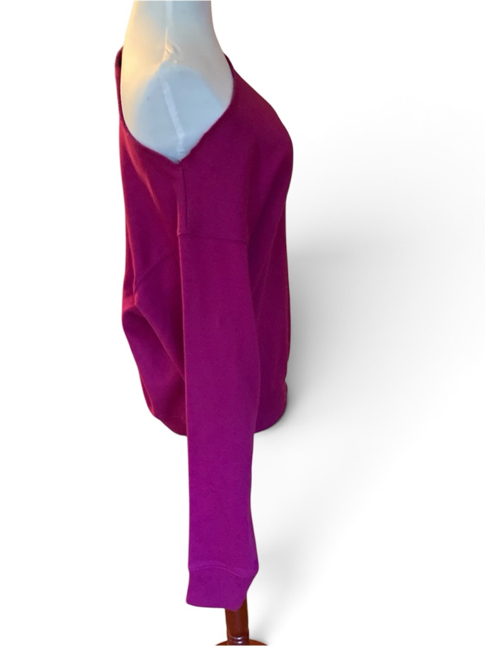 NWT EXPRESS Cold Shoulder Oversized Sweatshirt Soft Sz Med Layering Magenta - Picture 2 of 7